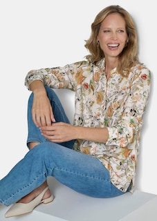 Overhemdblouse van viscose, met bloemenmotief thumbnail 4
