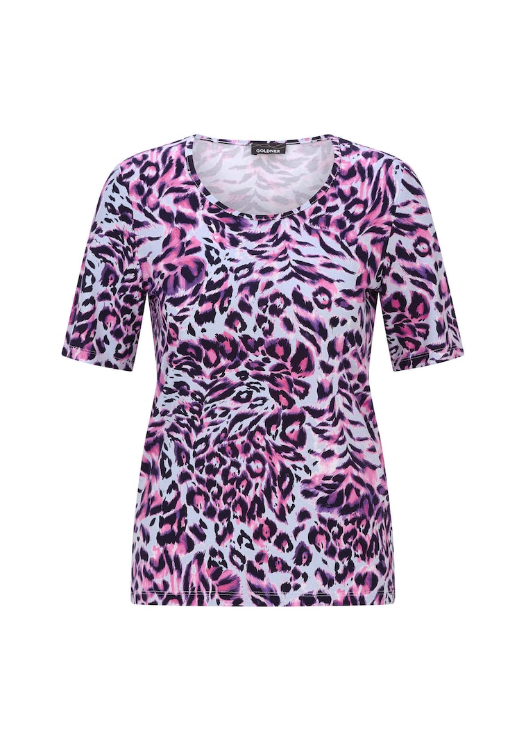 Jersey-Shirt mit Animal Print
