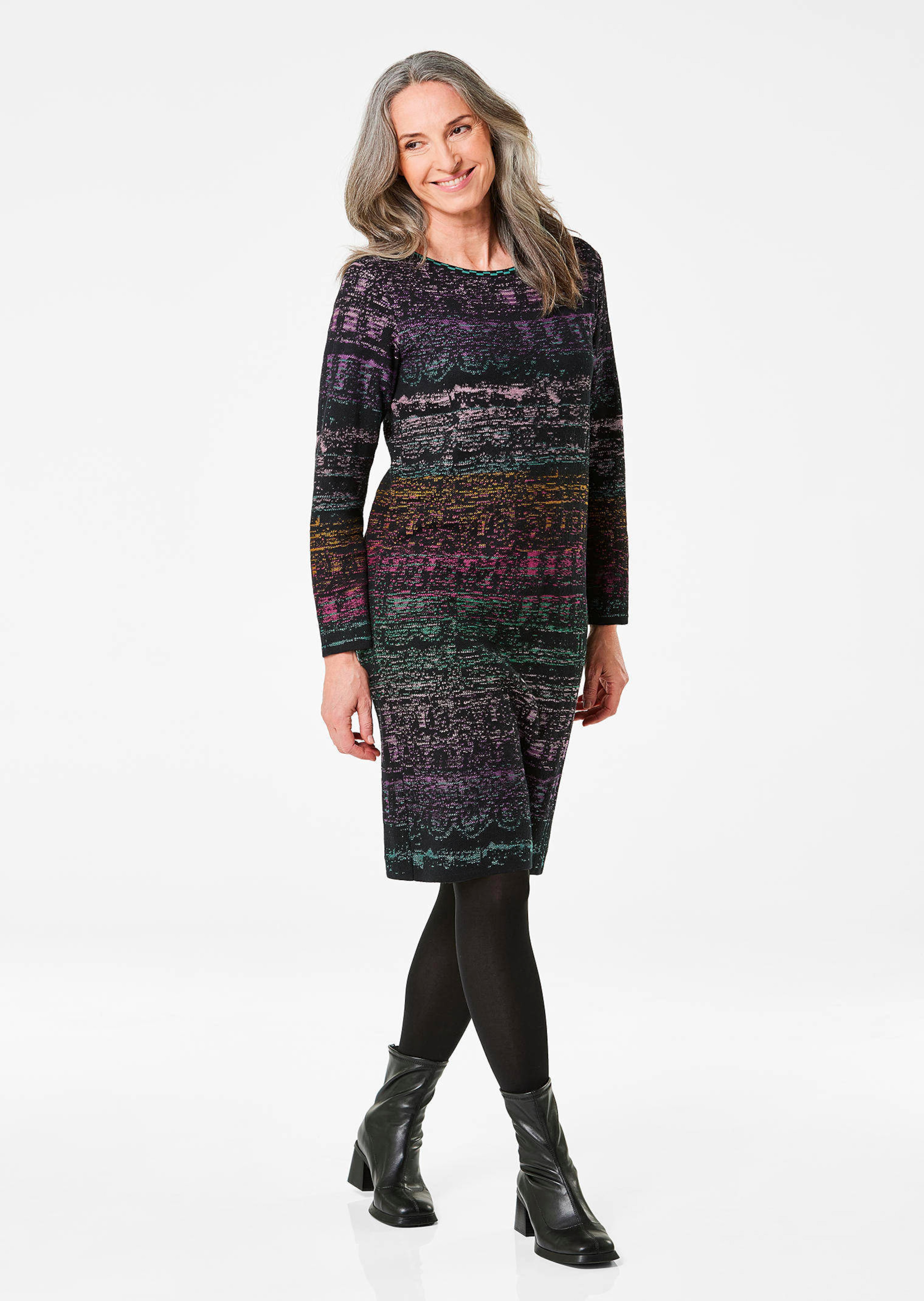 Strickkleid mit Allover-Jacquardmuster