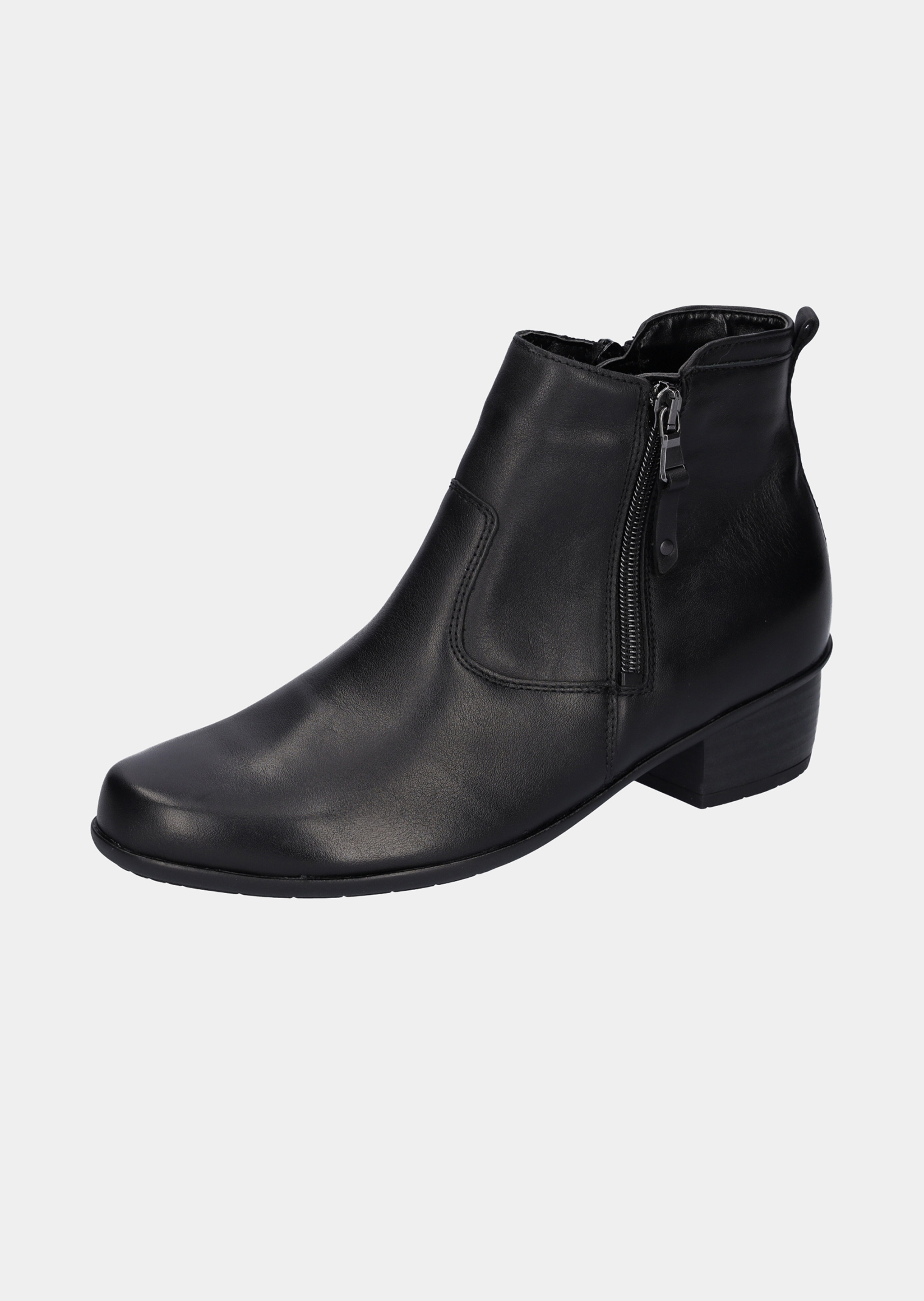 Bottines en cuir nappa avec fermeture éclair