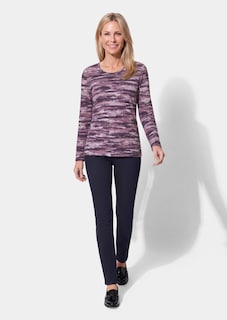 T-shirt en viscose au motif rayé dynamique thumbnail 2
