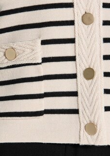 Cardigan à rayures avec boutons décoratifs thumbnail 6