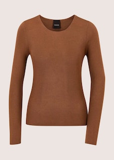 Gerippter Feinstrick-Pullover aus Schurwolle thumbnail 7