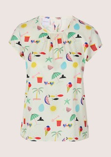 Satinbluse mit sommerlichem Print thumbnail 7
