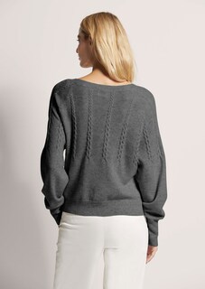 Rundhals-Pullover mit Zopfmuster thumbnail 4