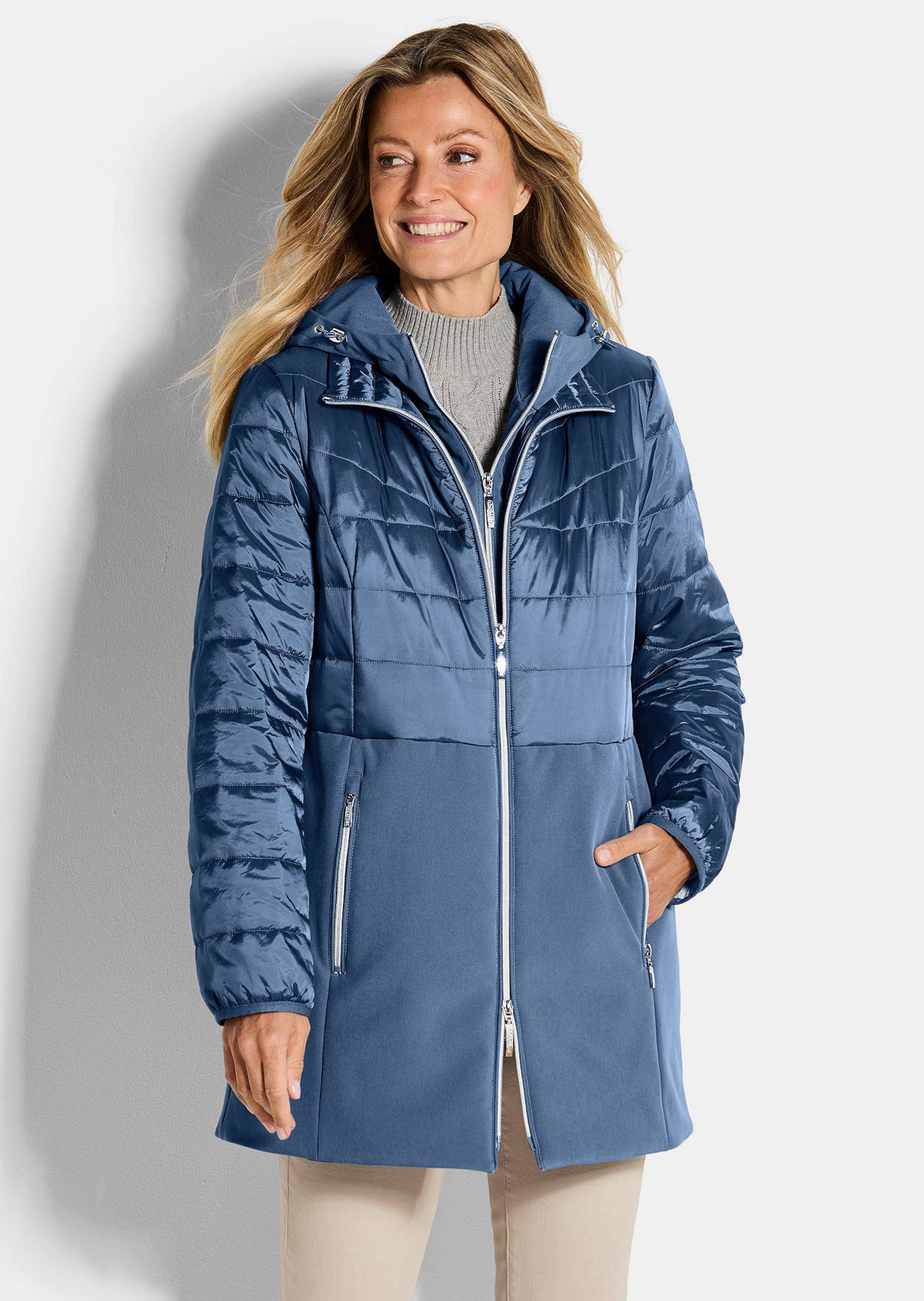 Steppmantel mit Softshell-Einsatz