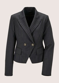 Blazer à rayures en modèle raccourci thumbnail 7