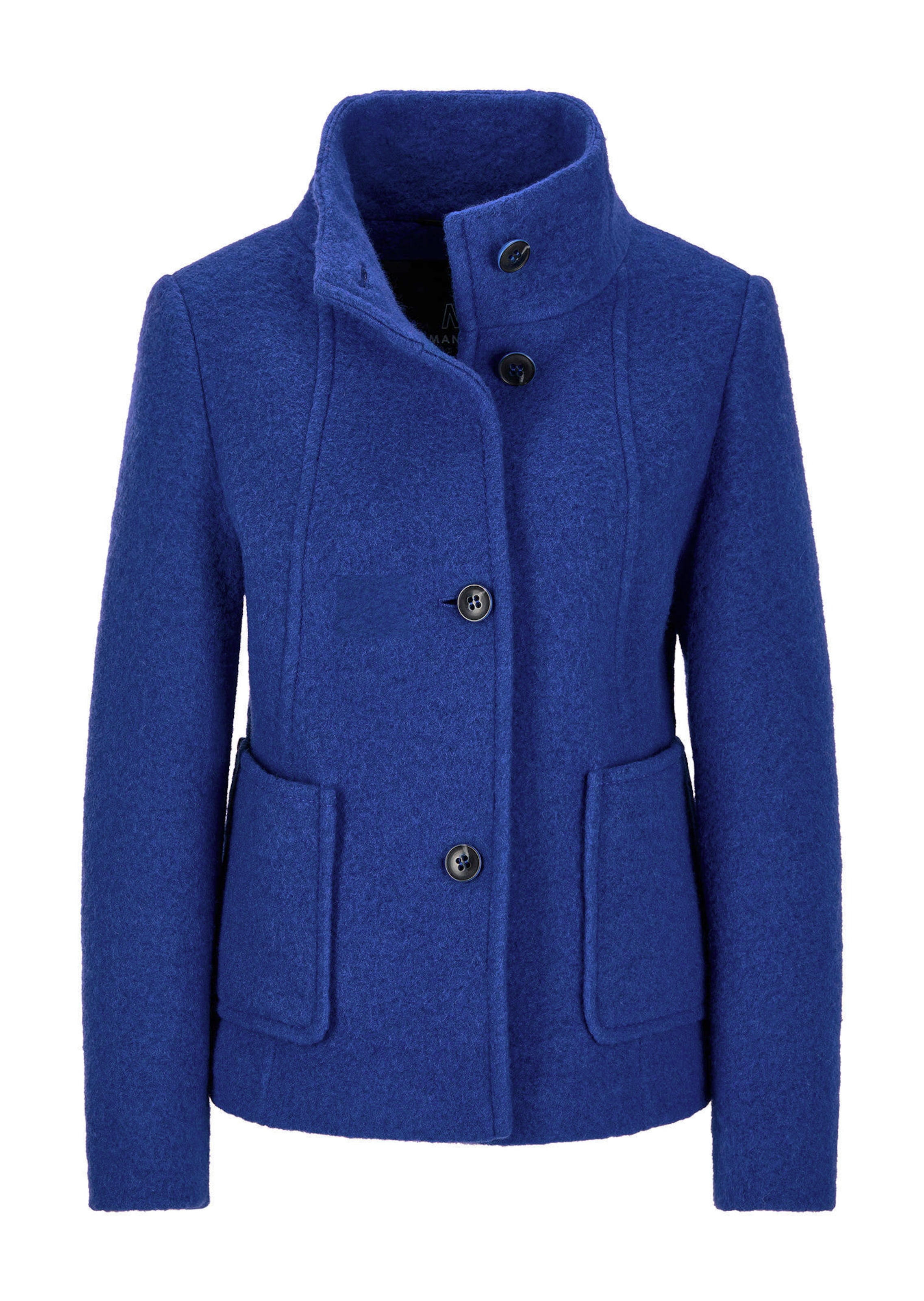 Veste en laine mélangée à col droit