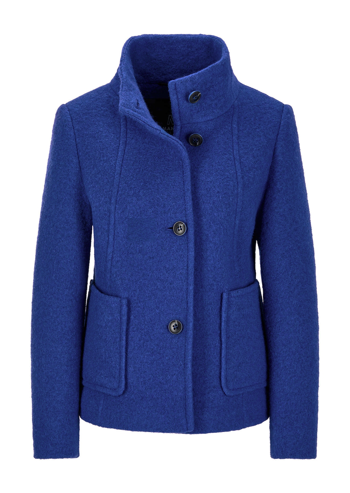 Veste en laine mélangée à col droit