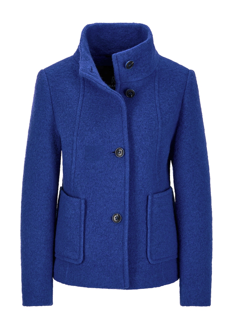 Veste en laine mélangée à col droit
