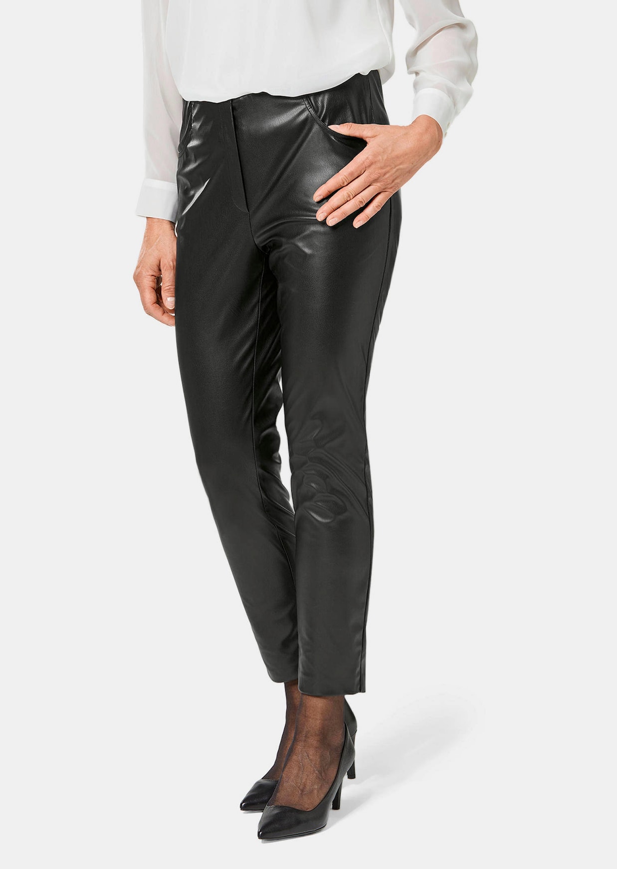 Broek in leerlook