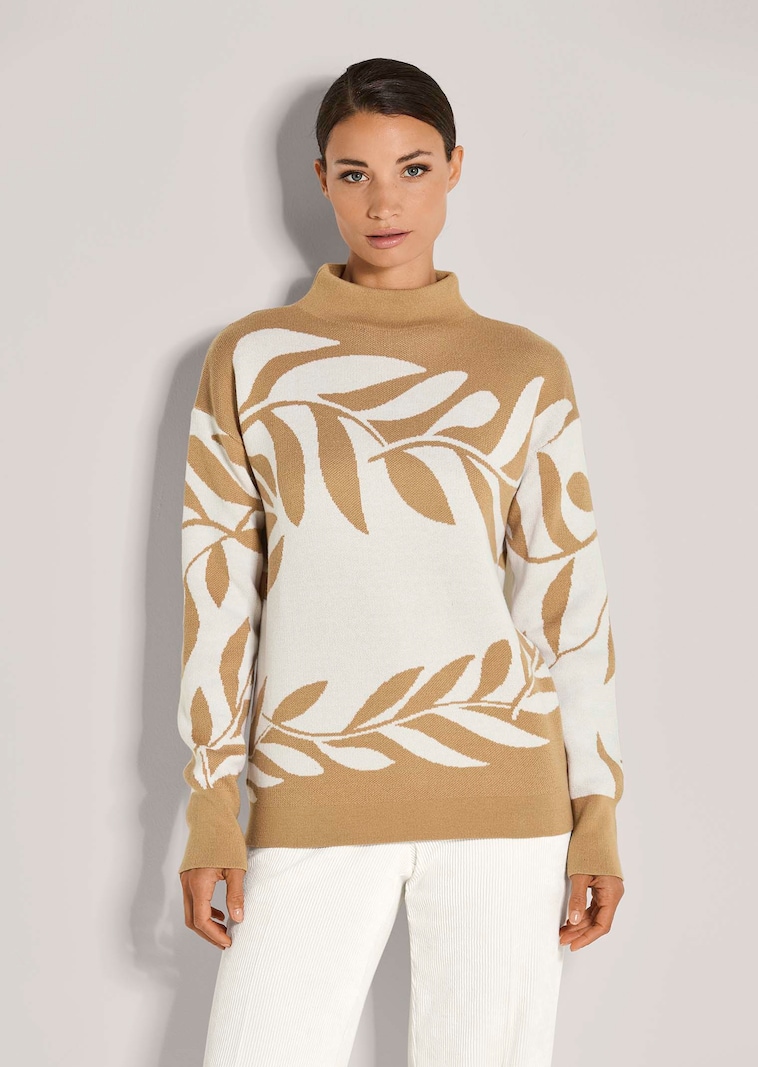 Jacquard-Pullover mit floralem Muster