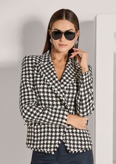 Bouclé-Blazer mit Glanz-Effekt thumbnail 5