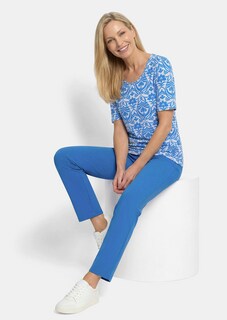 Shirt van viscose met vrouwelijk ornamentpatroon thumbnail 4