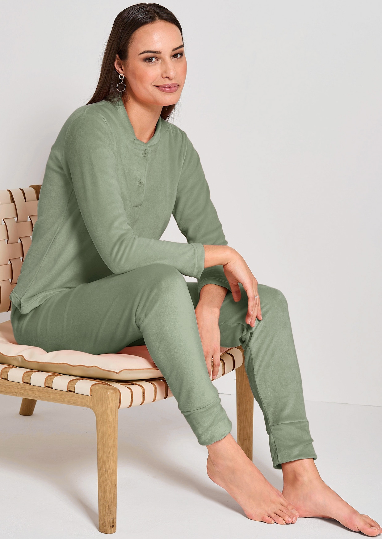 Loungewear set in velvety micro-fleece