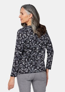 Shirt met metallic print en lange mouwen thumbnail 3