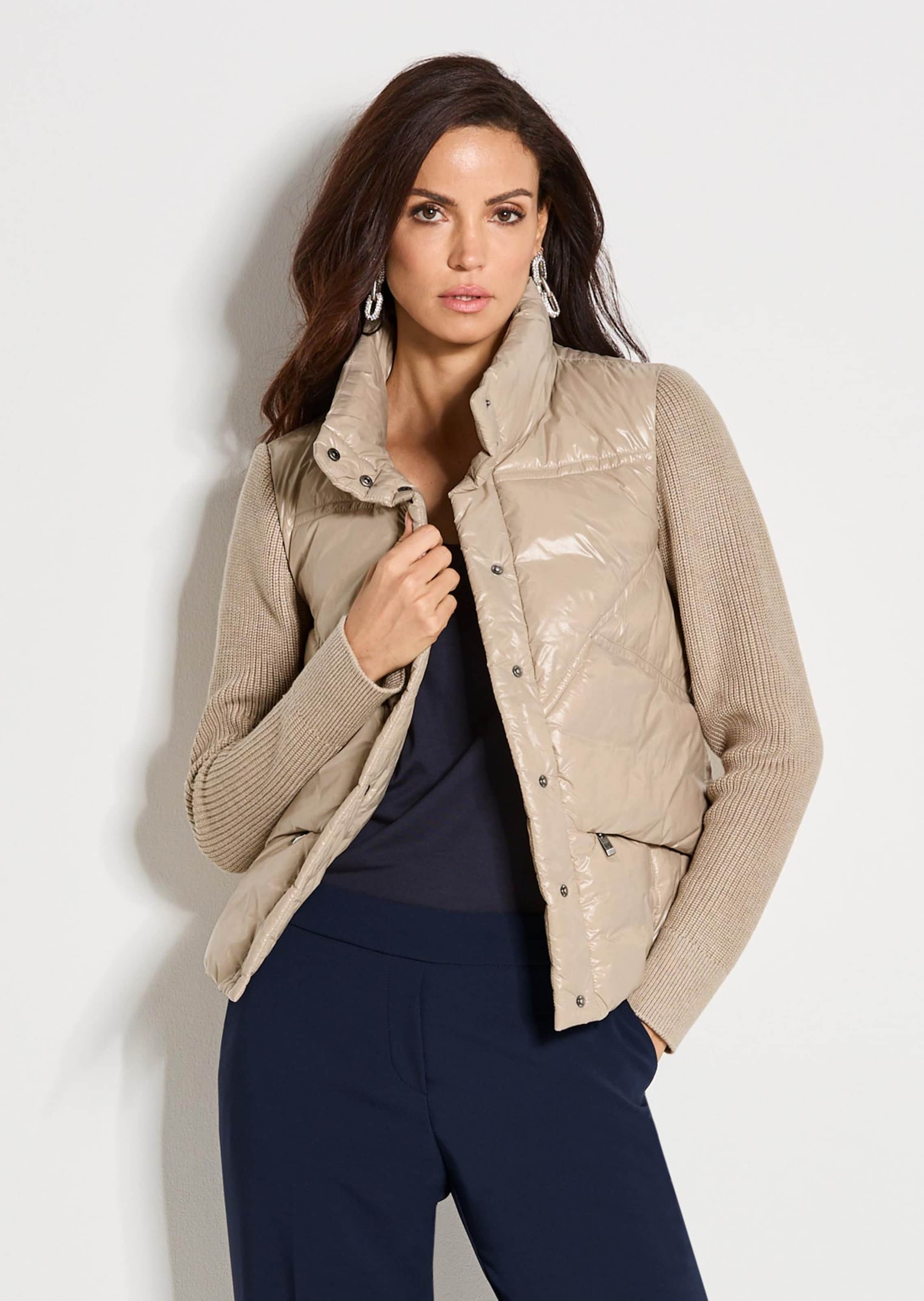 Steppjacke mit Strick-Einsätzen