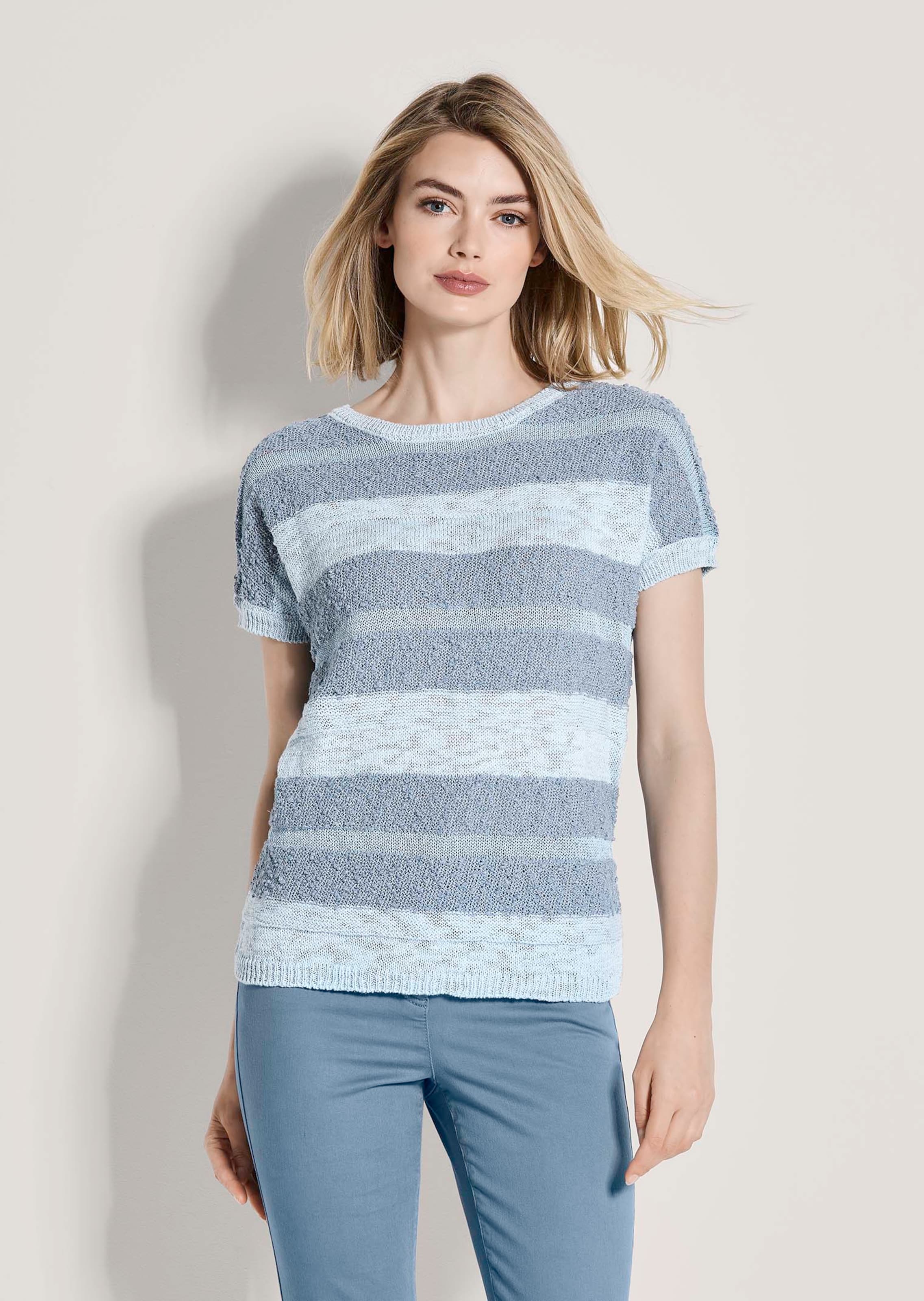 Kurzarm-Pullover mit Glanz-Effekt