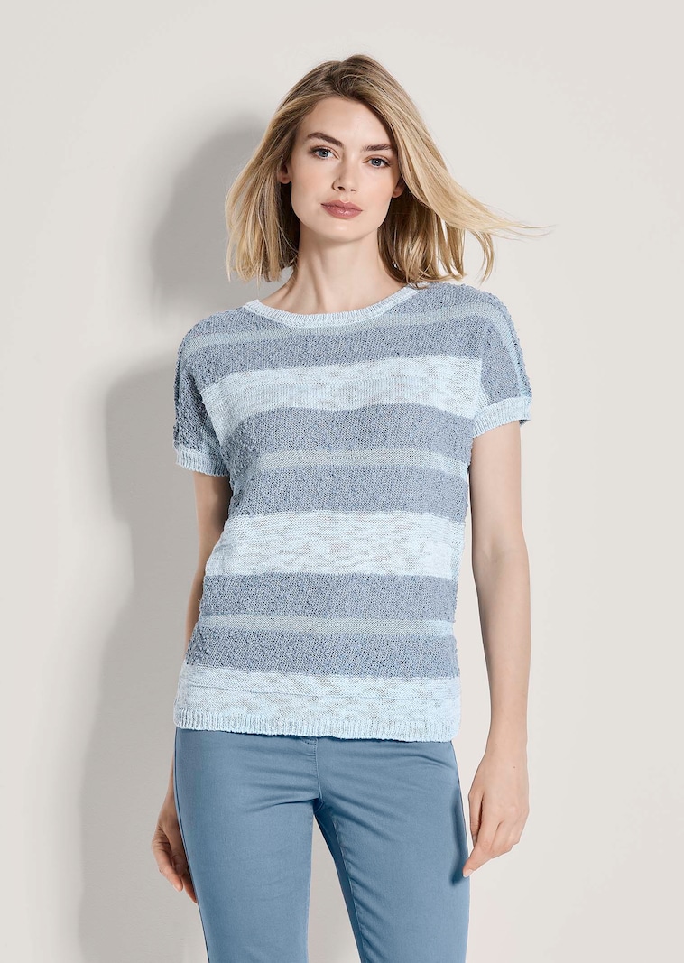 Kurzarm-Pullover mit Glanz-Effekt