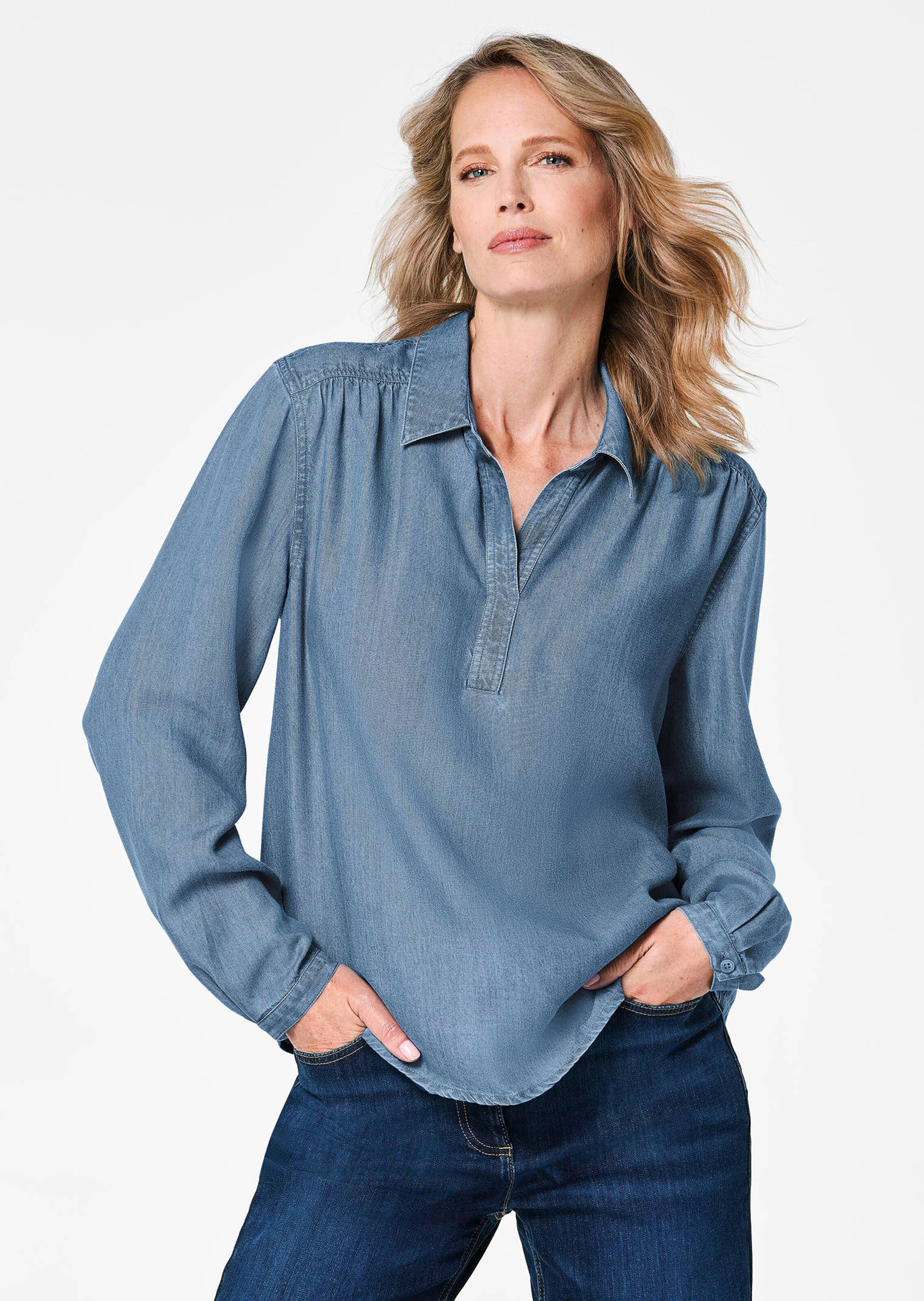 Denim blouse van Tencel thumbnail 1