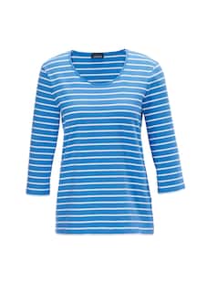 Ringelshirt mit hochwertigen, garngefärbten Ringeln – auch nach häufigem Waschen bleibt die Farbe lange schön. In formstabiler Baumwoll-Elasthan-Qualität. Länge ca. 66 cm in Gr. 46, ca. 62 cm in Gr. 23. thumbnail 4