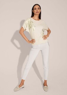 Kurzarm-Pullover mit glanzvollem Floral-Print thumbnail 3