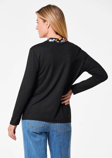 Druckshirt mit anschmiegsamem Stehkragen thumbnail 2