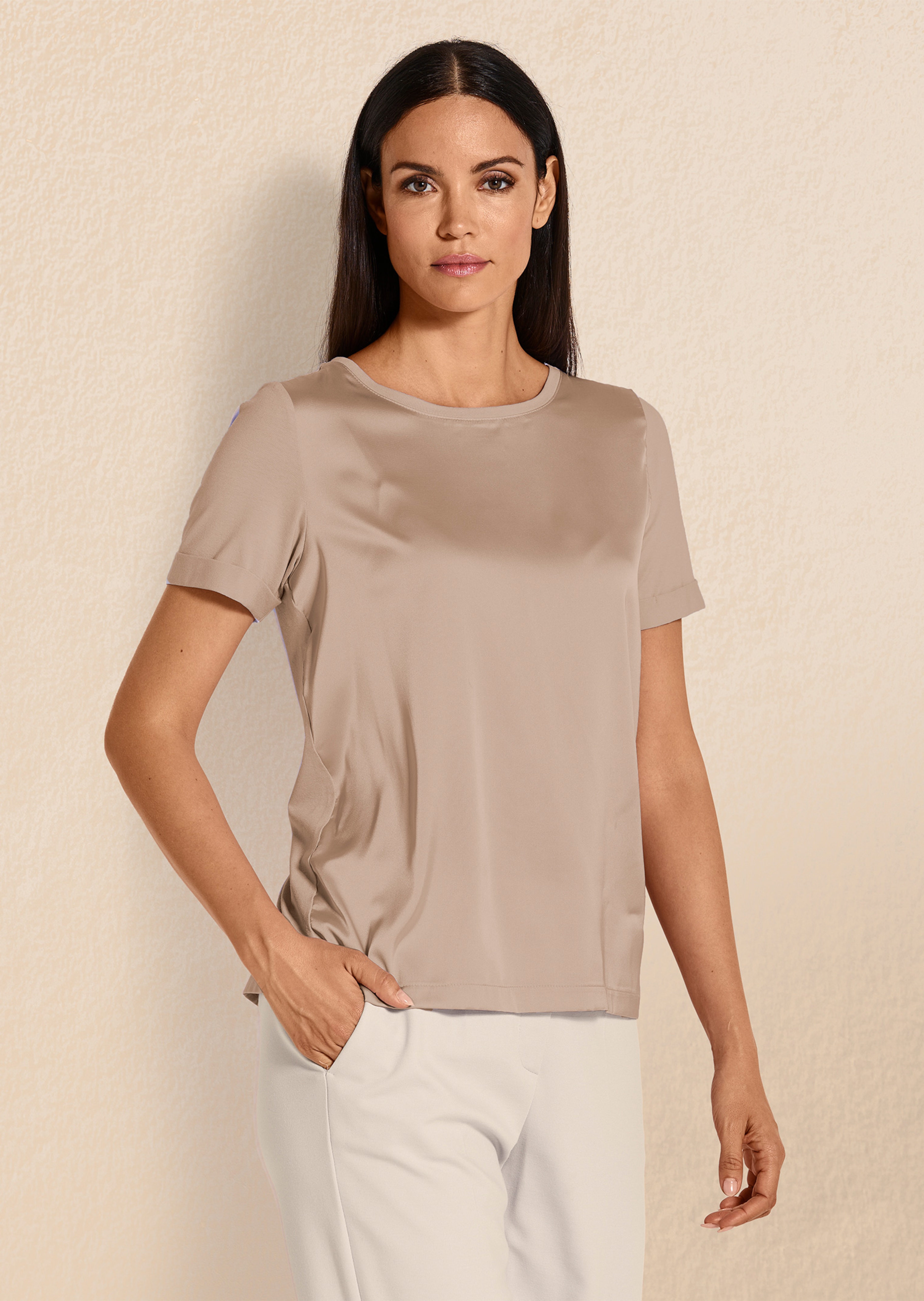 Blusen-Shirt mit kurzen Ärmeln