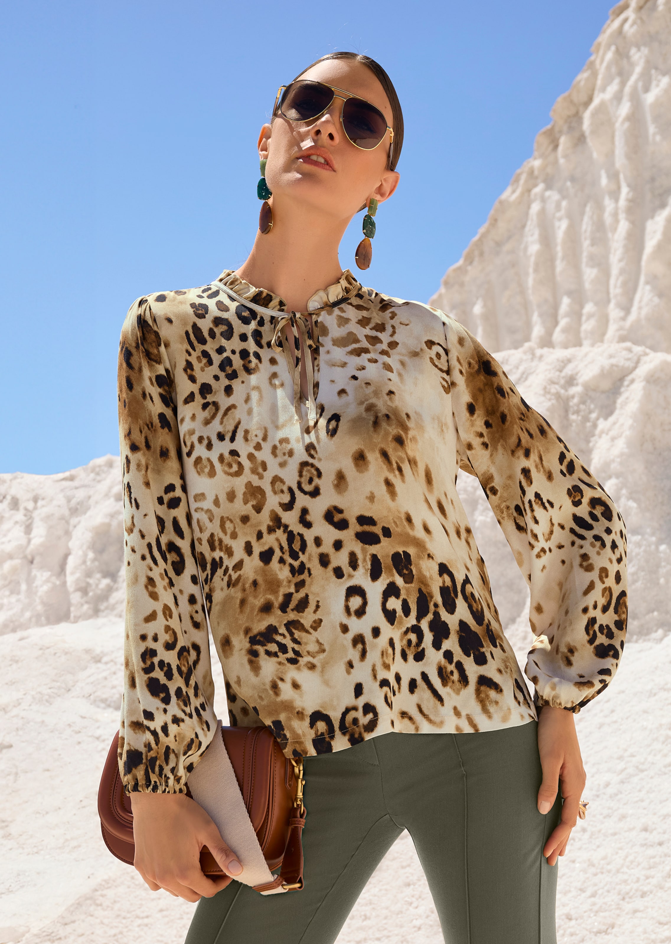 Tunika-Bluse mit Unikat-Print