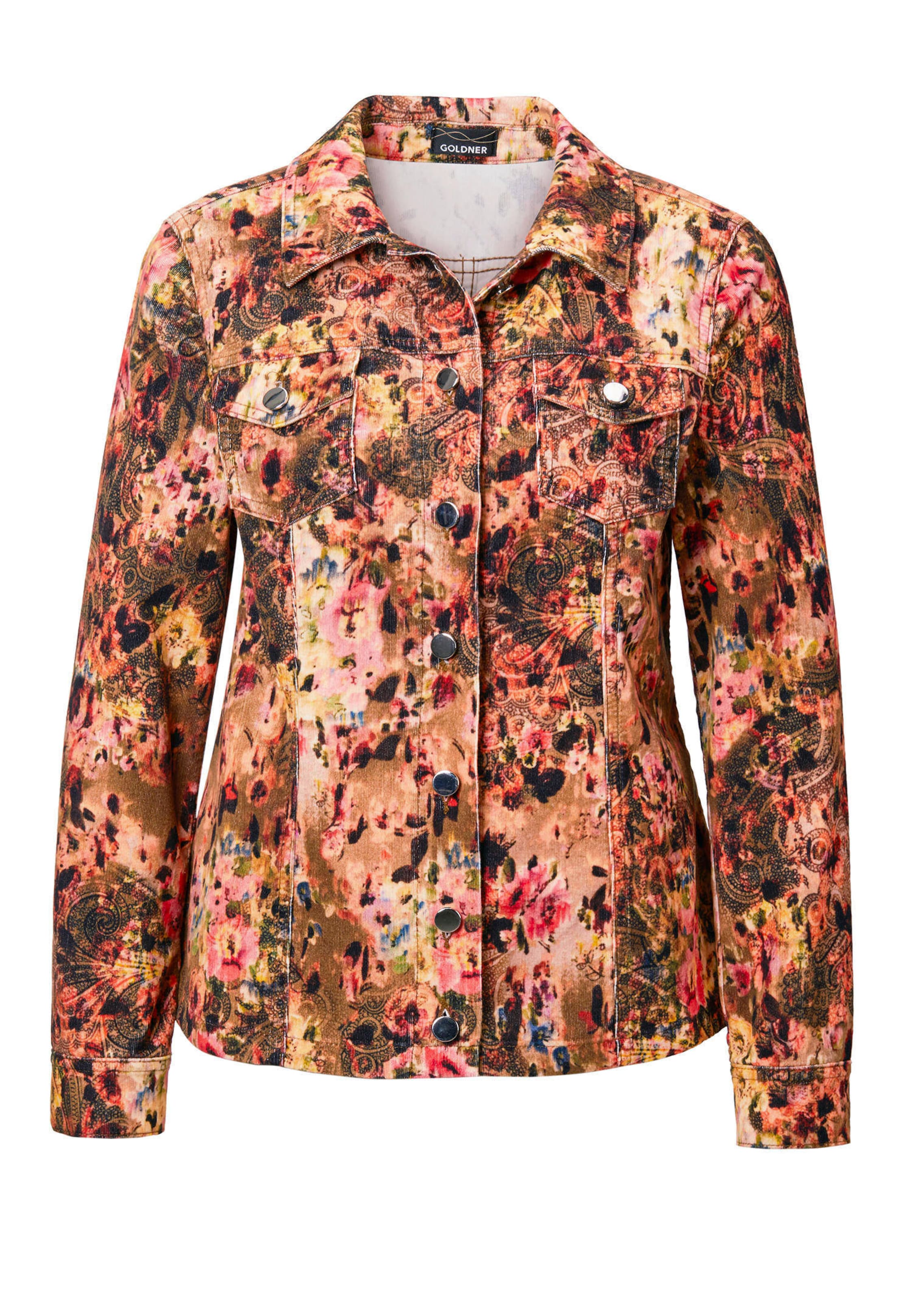 Veste en velours milleraies avec imprimé audacieux