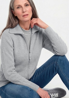 Strickjacke in Rippenstruktur mit Reissverschluss thumbnail 7
