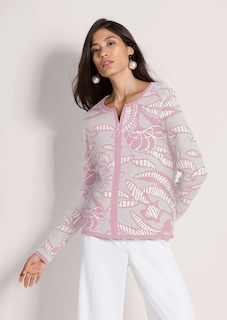 Blazer en maille à imprimé jacquard et zip thumbnail 2