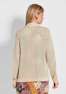 Strickjacke in feinem Ajour-Lochmuster thumbnail 3