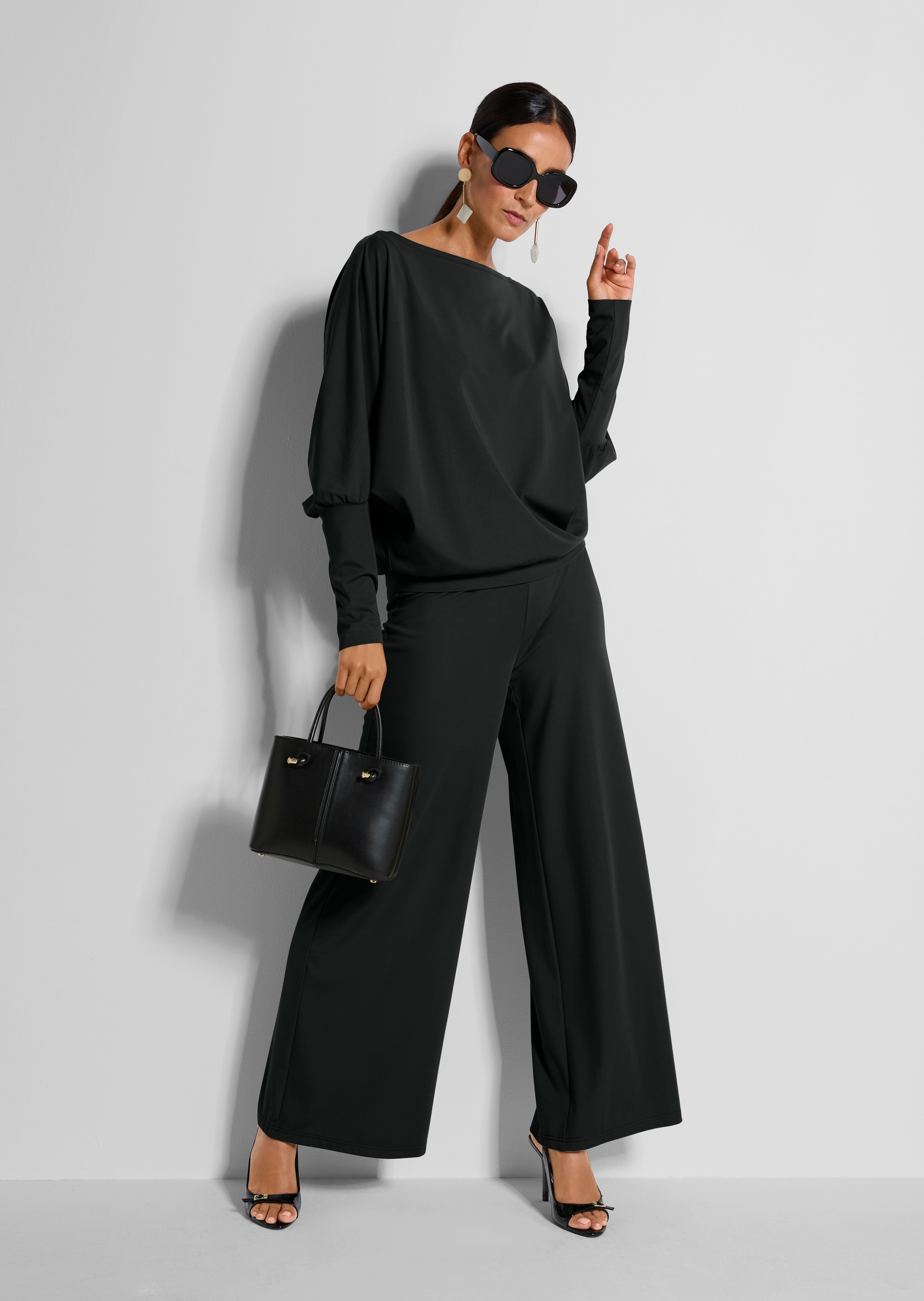 Lässige Jerseyhose mit weitem Bein