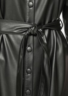 Hemdblusenkleid aus Leder-Imitat thumbnail 6