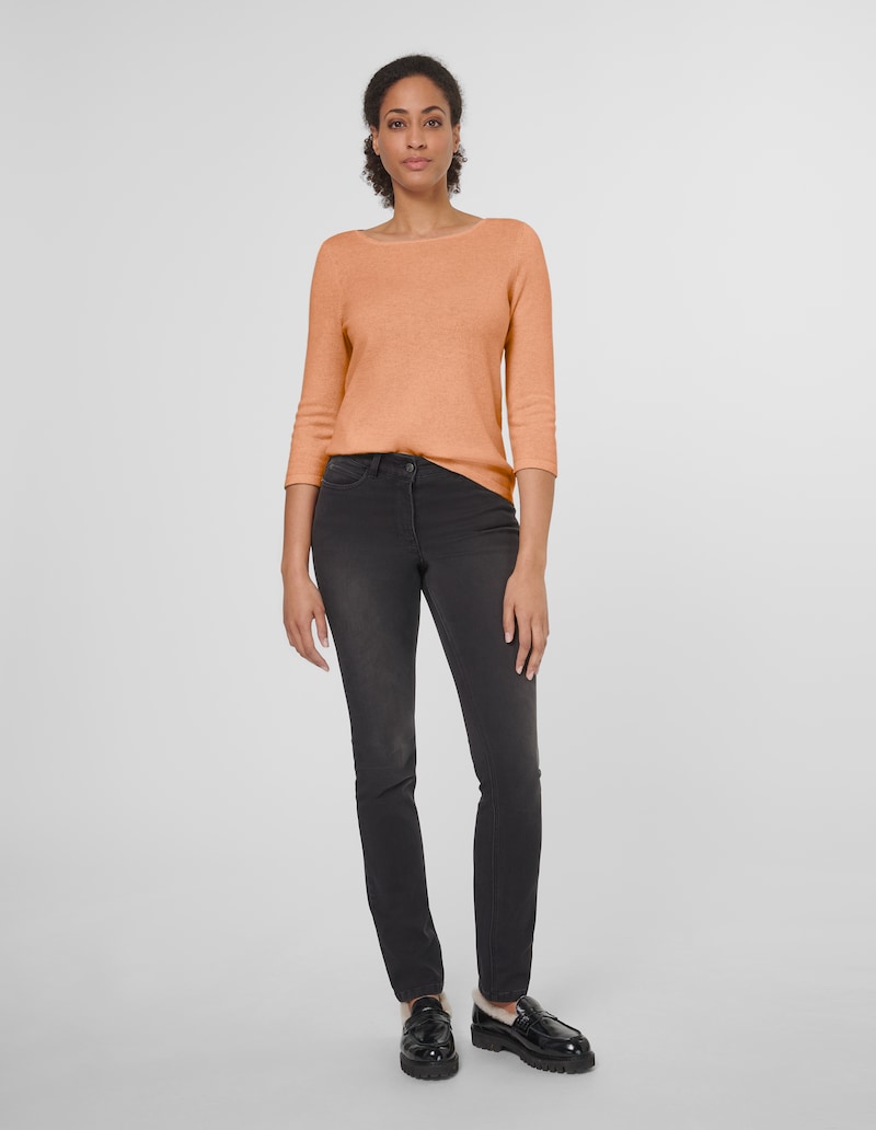 Kaschmirpullover mit U-Boot-Ausschnitt