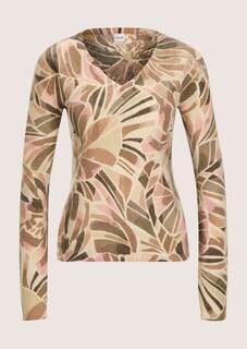 V-Pullover mit Floral-Print thumbnail 7