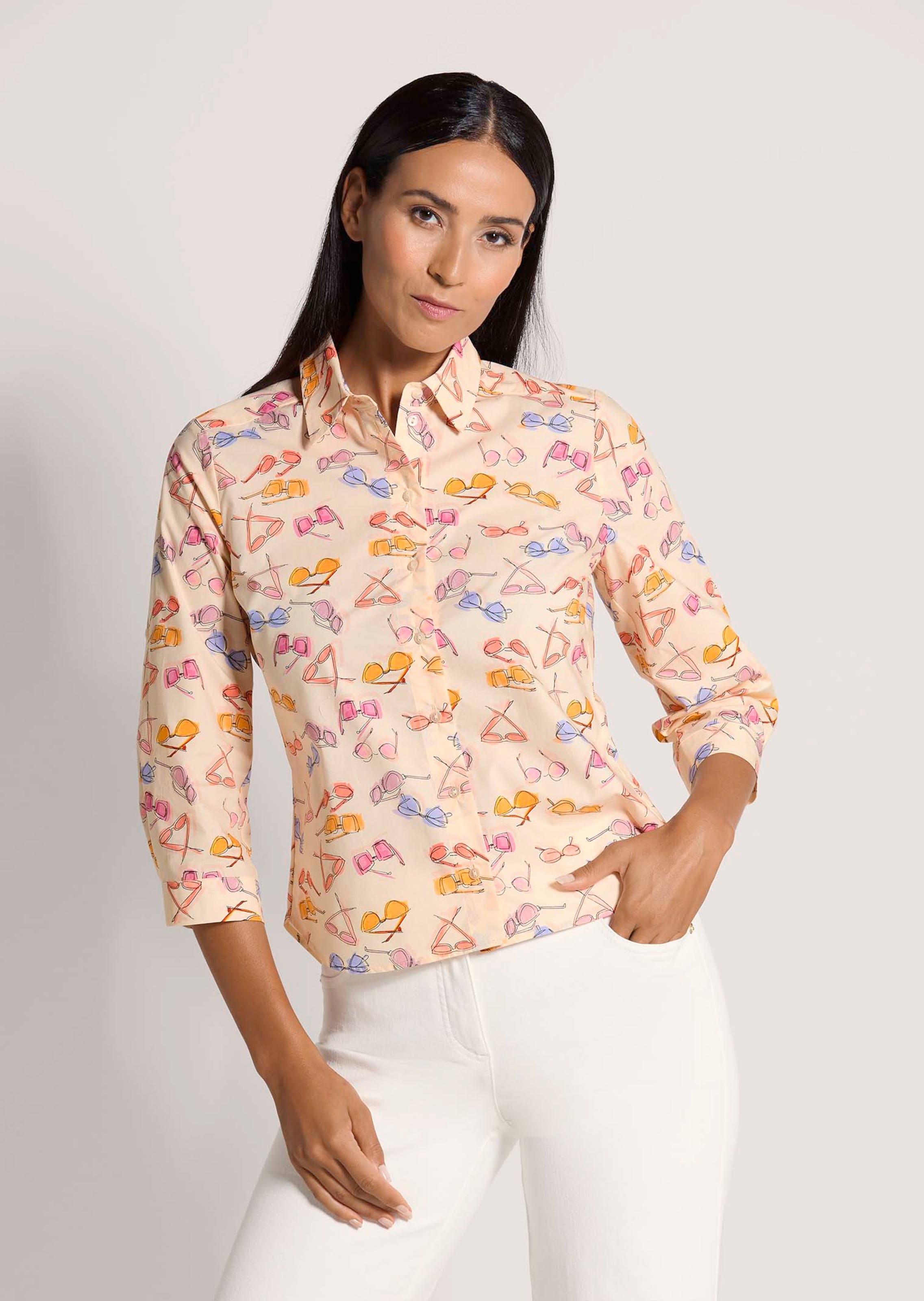 Baumwollbluse mit Sommerprint