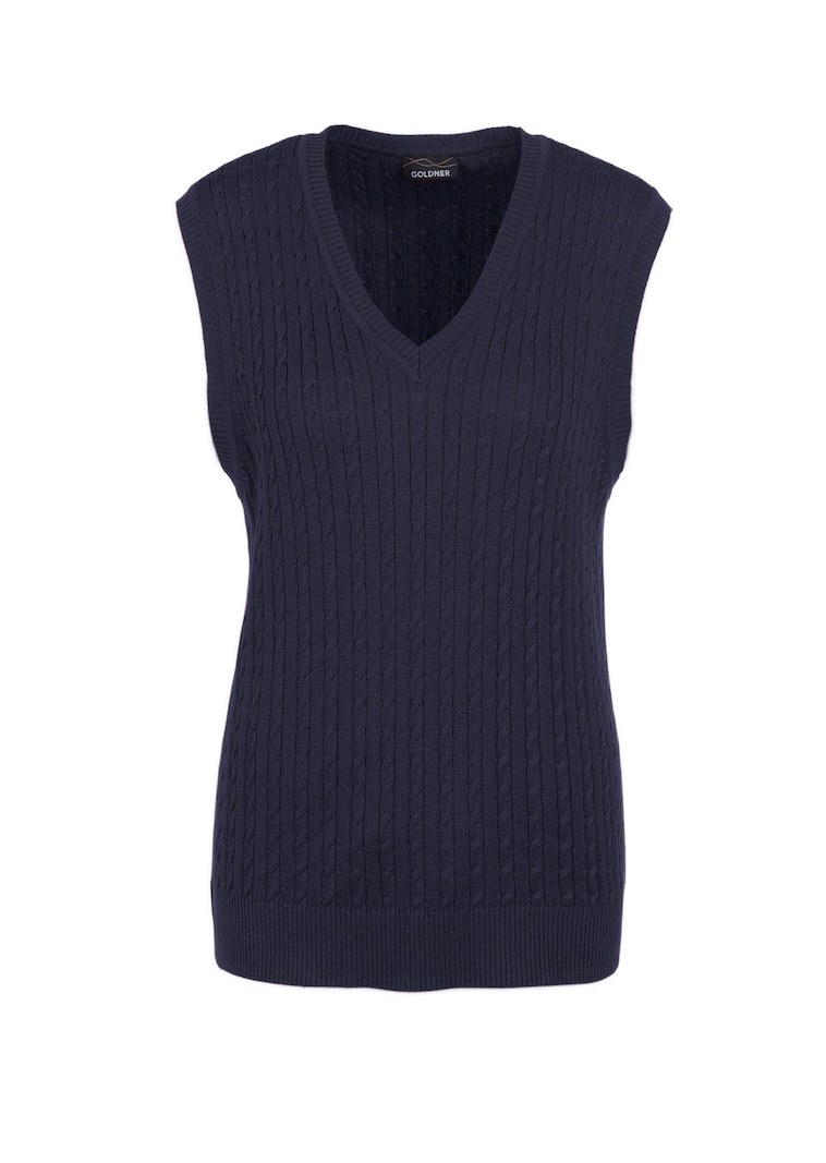 Slip-over met tijdloos kabelpatroon