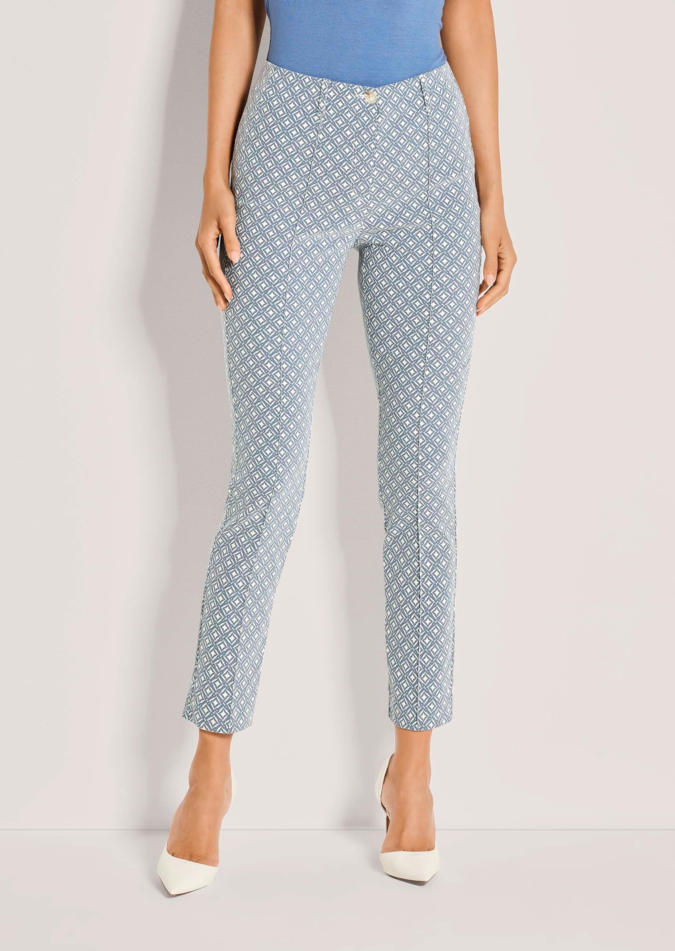 Schmale Jacquardhose mit Minimaldessin
