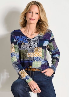 T-shirt en jersey avec imprimé patchwork thumbnail 7
