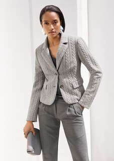 Jersey-Blazer mit Zopfstruktur thumbnail 1