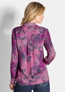 Overhemdblouse van viscose-satijn thumbnail 3