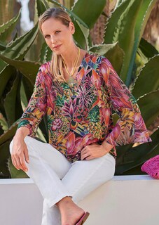 Blouseshirt met mouwen van fijn chiffon thumbnail 7