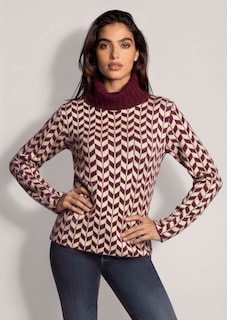 Pull à motif zigzag et col roulé thumbnail 2