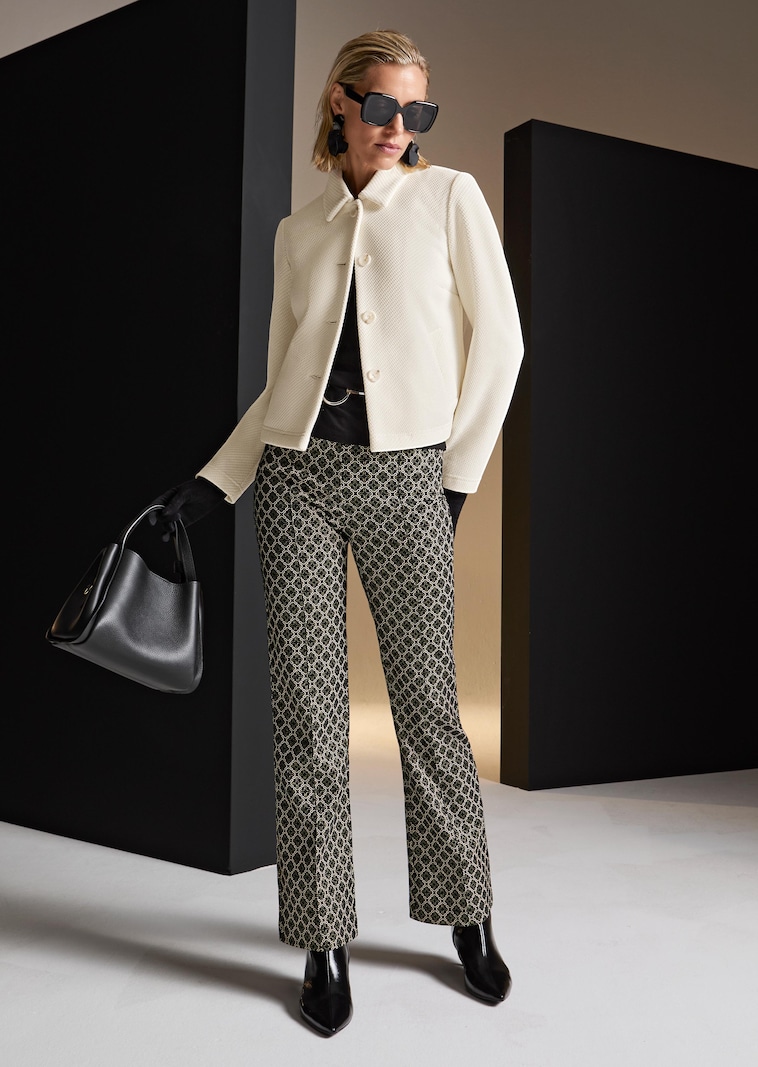 Pantalon à motifs avec liserés surpiqués