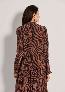 Chiffonbluse mit Rüschen und Zebramuster thumbnail 4