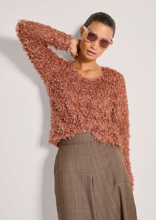 Sweatshirt aus Effektgarn in Federoptik thumbnail 5