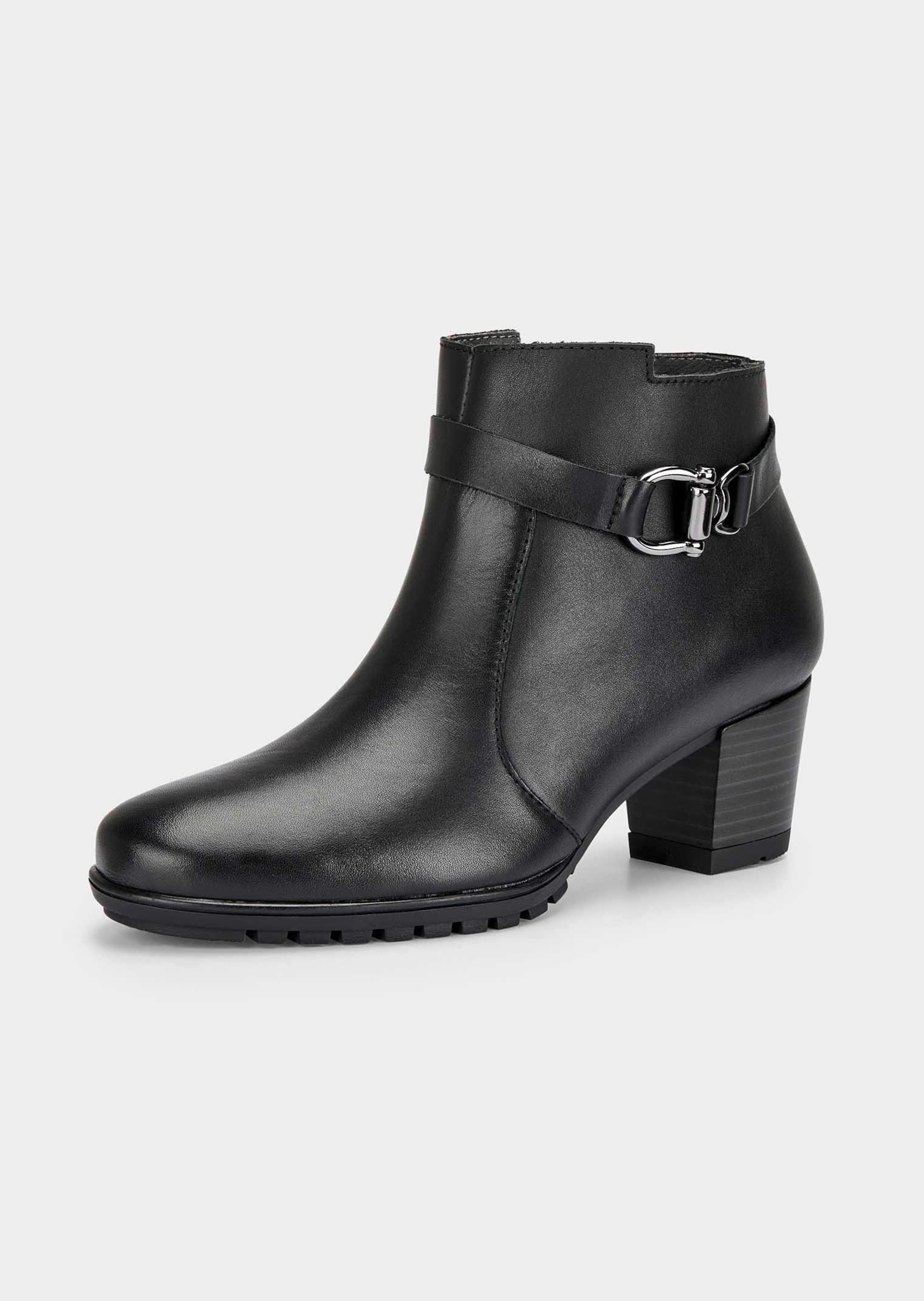 Bottines en cuir lisse avec élément décoratif