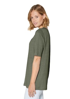 Short-sleeve linen top with lace thumbnail 5
